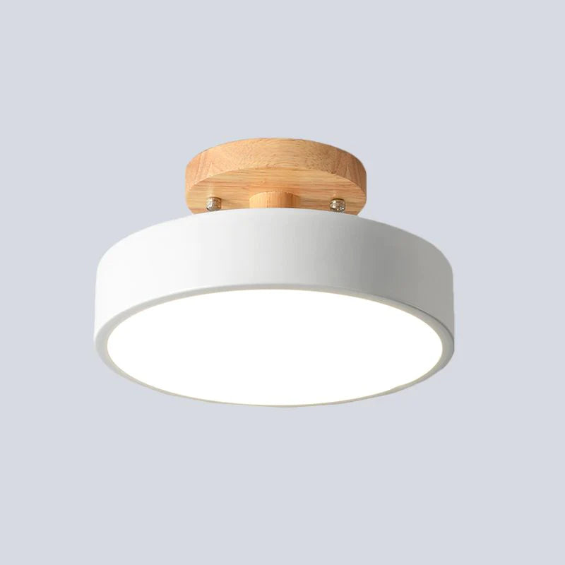 Färgglad Semi-flush LED Taklampa | 7.08×3.93 in | Modern Målad Trä & Hardware Armatur | Brick by Brick