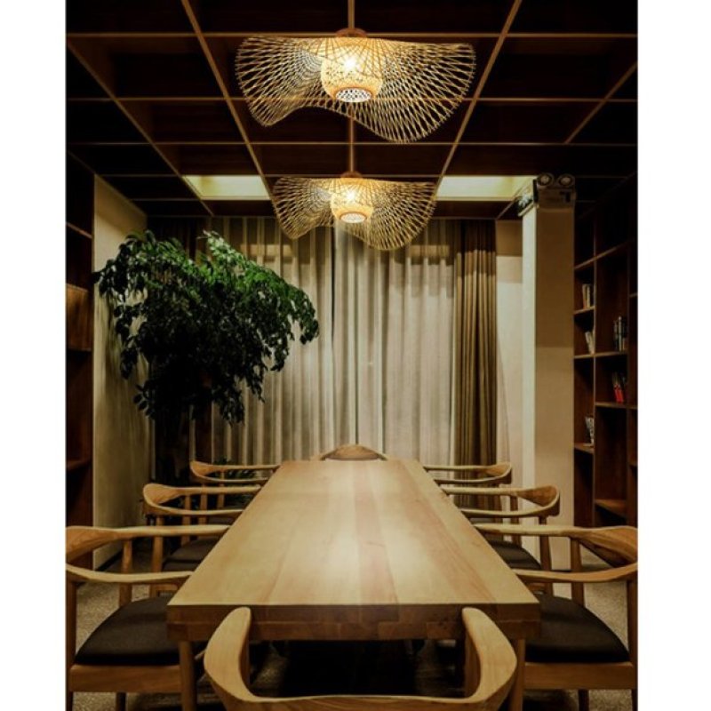 Japanesisk design Rattan pendellampa för lugna interiörer