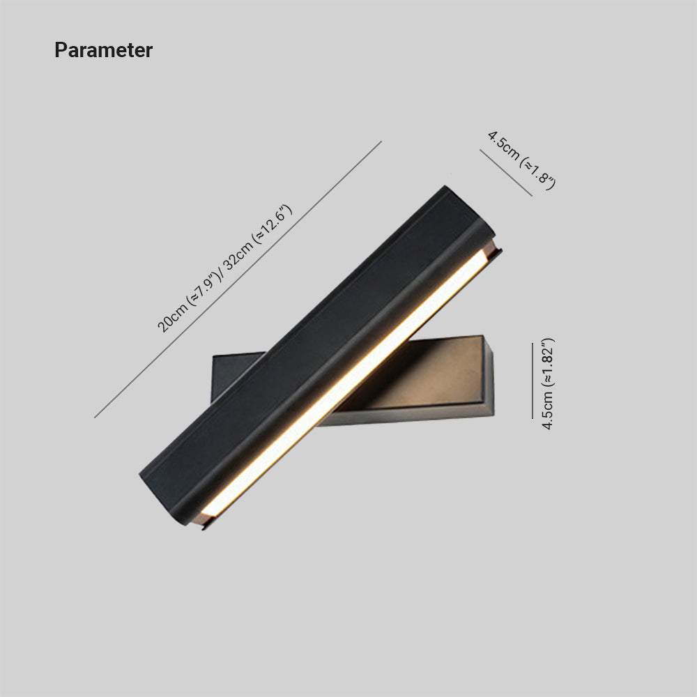 Aqsa Modern LED Vägglampa Inre Dimmbar Rektangulär Metall/Trä Vardagsrum