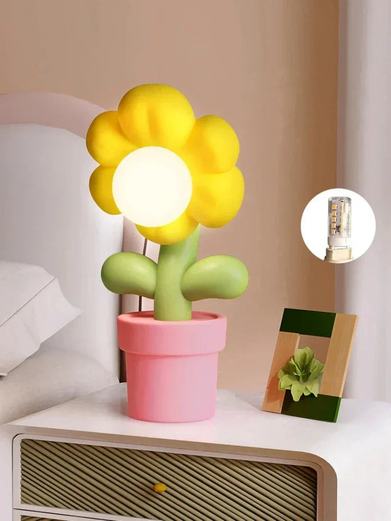 BloomGlow - LED Blomma Bordslampa – Dekorativ Belyst Blomma för Sovrum och Vardagsrum
