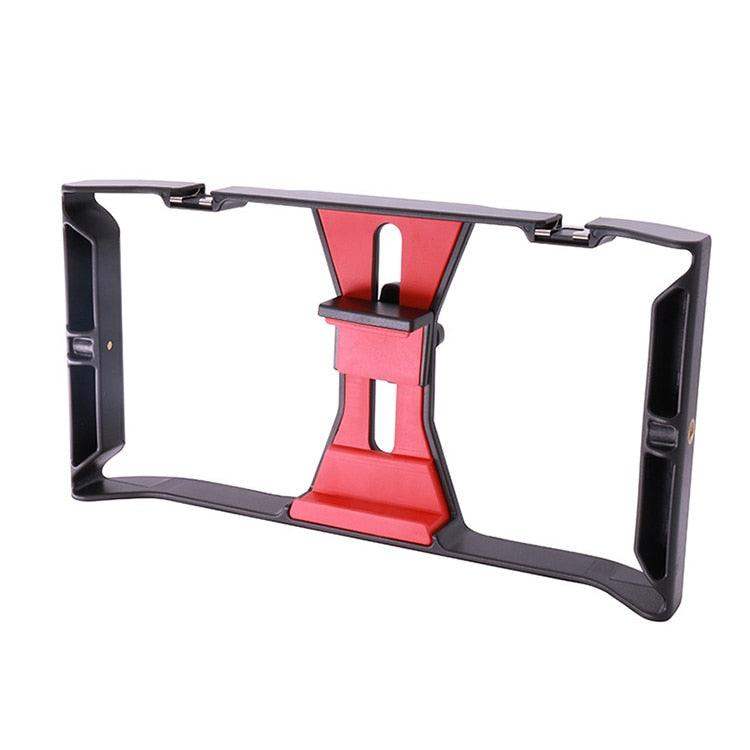 Smartphone Video Rig Stabilizer med Ljus – Smidig Filminspelning & Belysning för Mobil Filmning