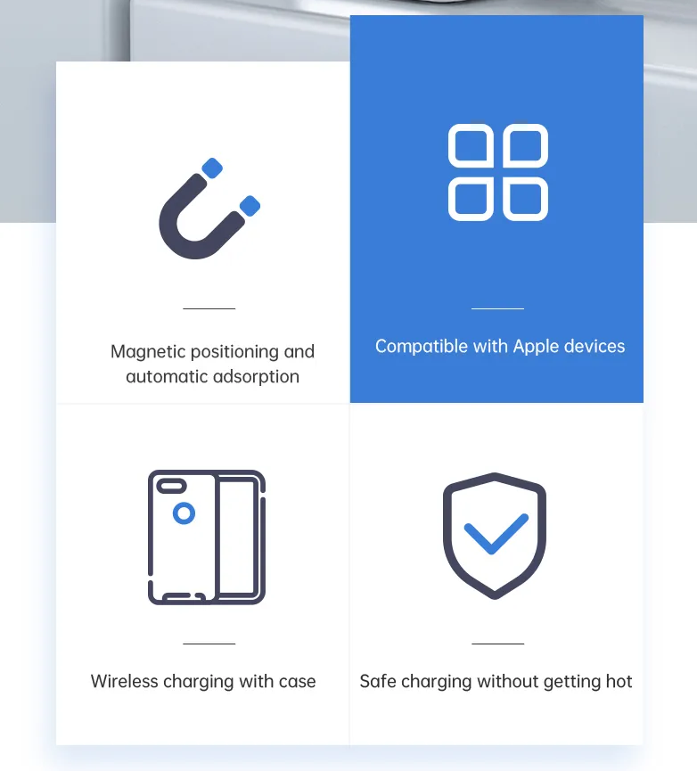 Carvallo-in-1 Trådlös Laddare MagNivo FoldCharge | Fällbar & Magnetisk | För Smartphone, Smartwatch & Hörlurar | 15 W Snabbladdning