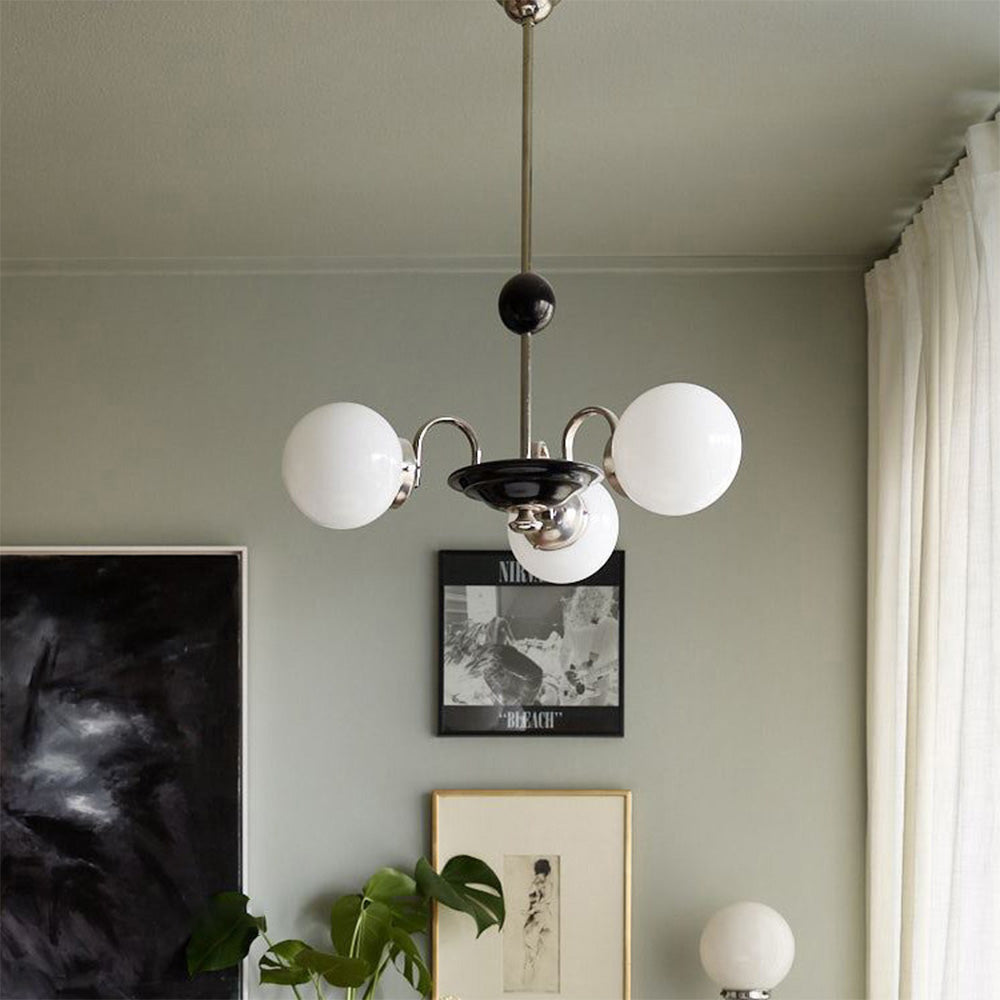 Modern Chrome Kandelaber | Nordisk Glas Taklampa | Nutida Pendellampa | 220V–240V | Brick by Brick