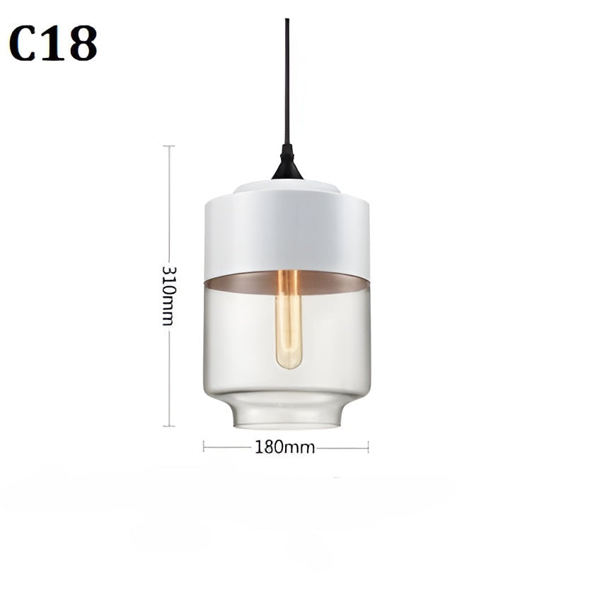 Geometrisk Glas-Pendellampa – Svart & Bärnsten | Stilren Belysning