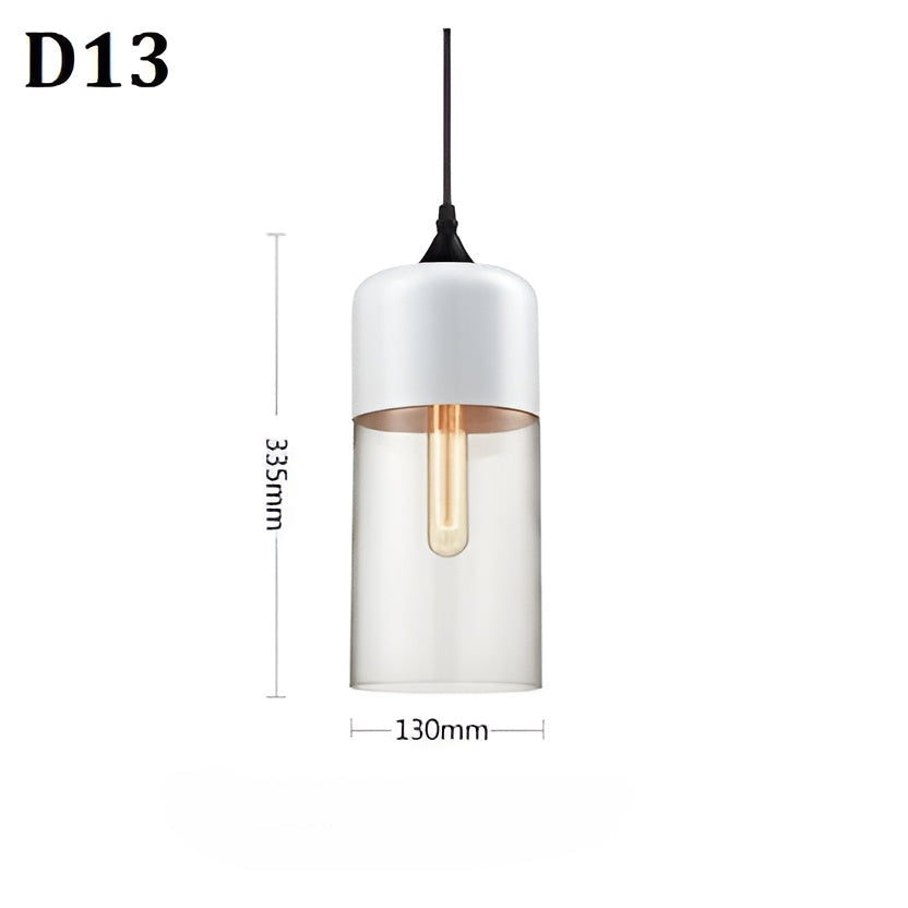 Geometrisk Glas-Pendellampa – Svart & Bärnsten | Stilren Belysning