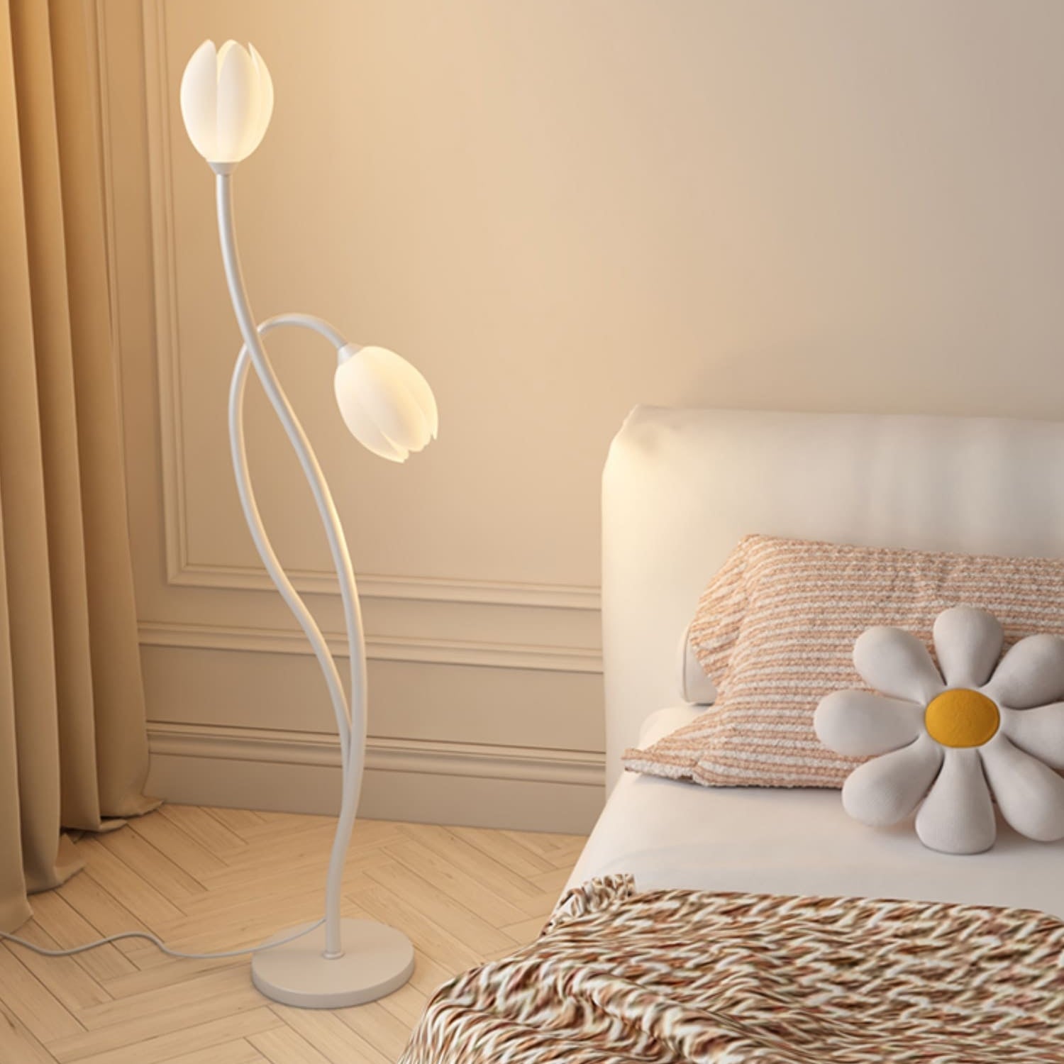 Modern Manta Blomster Golvlampa | 56,3" | Metall & Rotationsformning Design | Brick by Brick