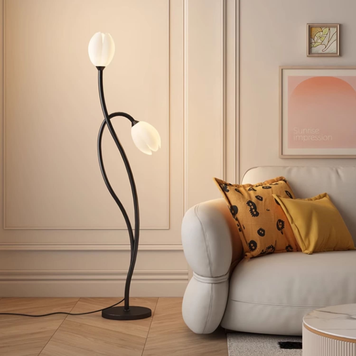 Modern Manta Blomster Golvlampa | 56,3" | Metall & Rotationsformning Design | Brick by Brick