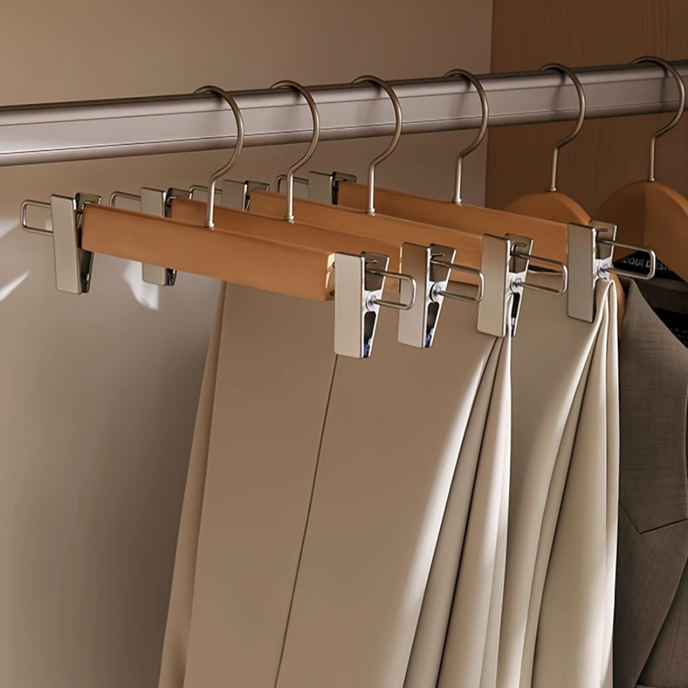 Maxwell Premium Wood Pants Hanger with Clip