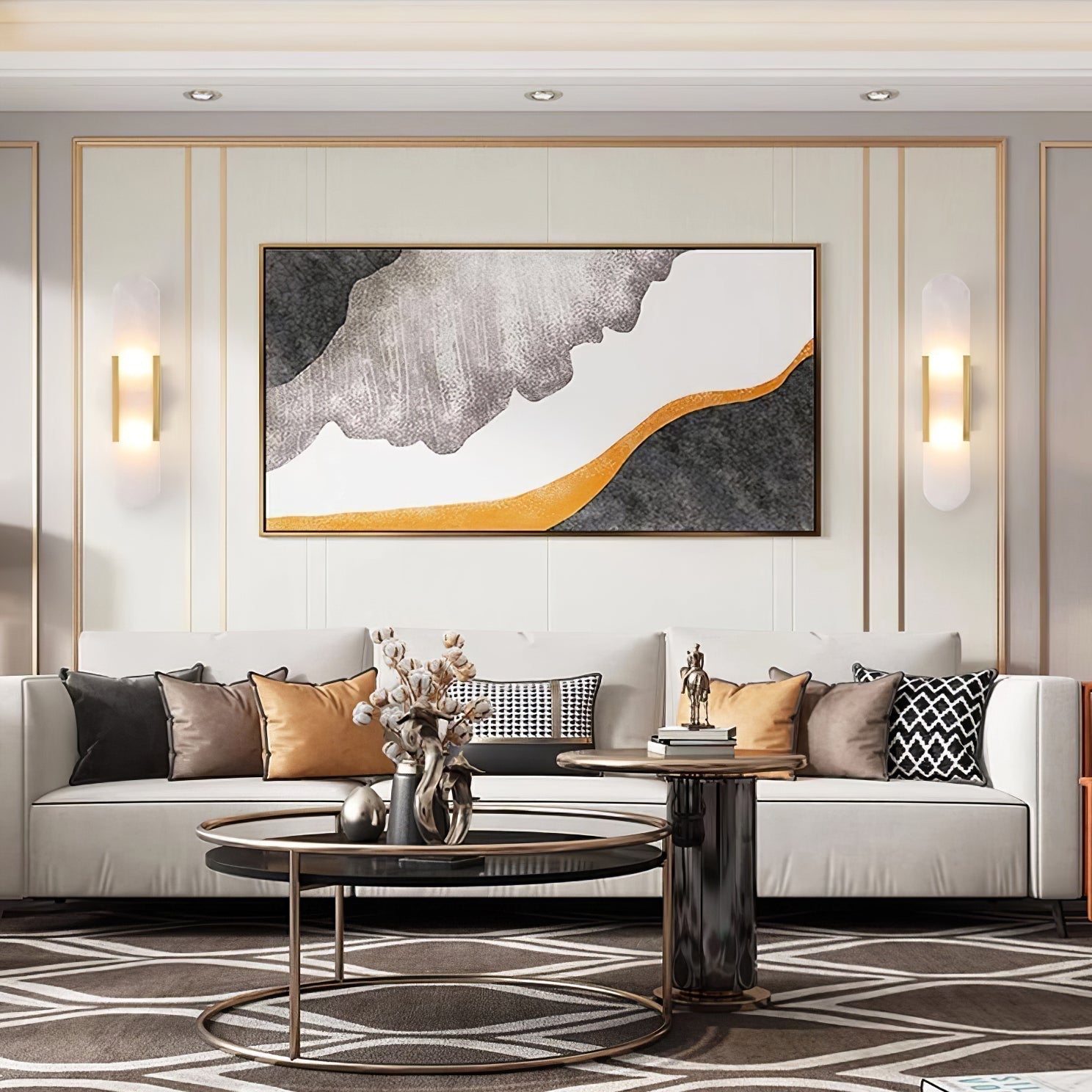 Högkvalitativ Alabaster Vägglampa med Modern Design