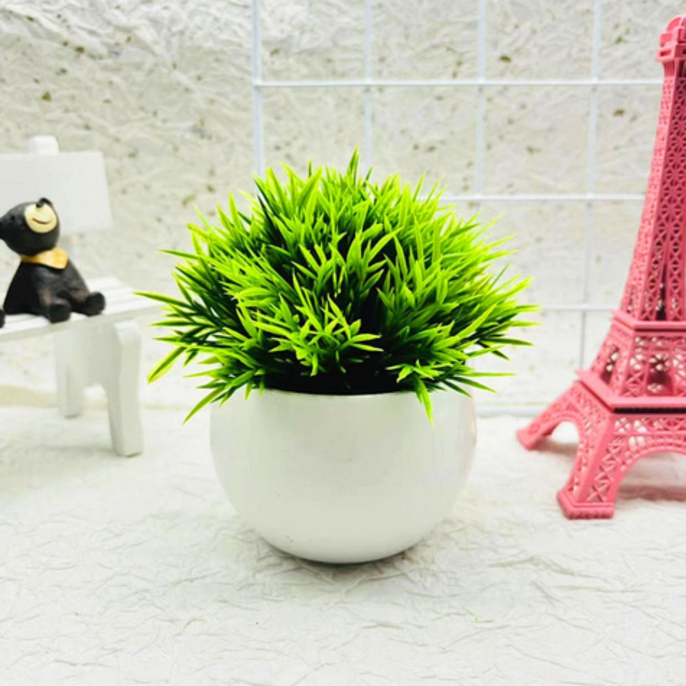 Minimalistisk konstgjord boxwood bonsai kruka dekoration