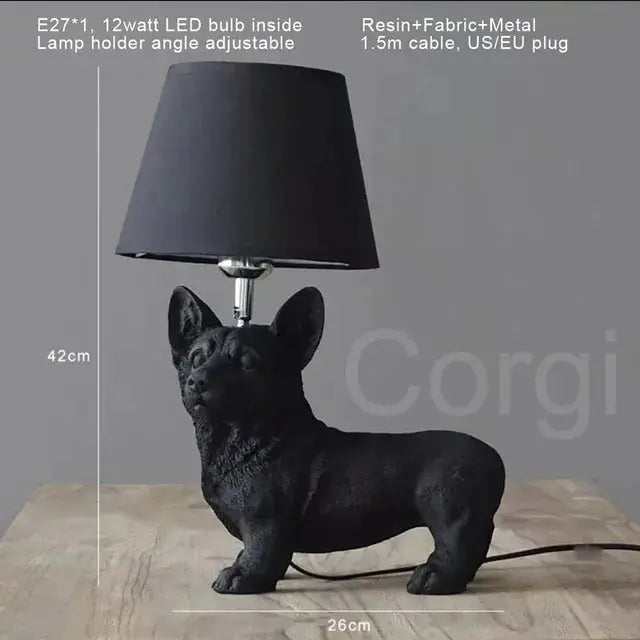 Carvallo - Art Déco Bordslampa i Form av Hund