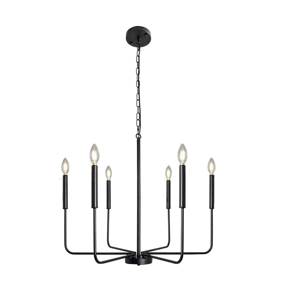 Modern industriell järnljuskrona | 6/8-lampa geometrisk taklampa i svart eller guld | Brick by Brick