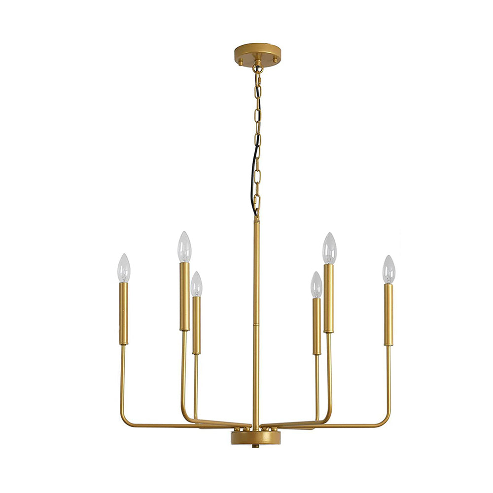 Modern industriell järnljuskrona | 6/8-lampa geometrisk taklampa i svart eller guld | Brick by Brick