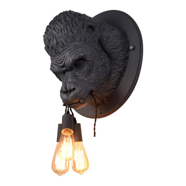 GorillaGlow - Industriell Gorilla Vägglampa med LED för Vardagsrum och Bar
