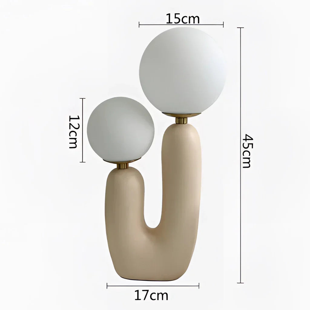 Modern Kaktus-design bordslampa – Touch-kontroll, mjölkgolvkulor, LED-belysning för vardagsrum eller sovrum
