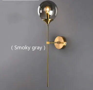 Moderna vägglampa i glas med guldfinish - Minimalistisk skandinavisk design för bostadsutrymmen