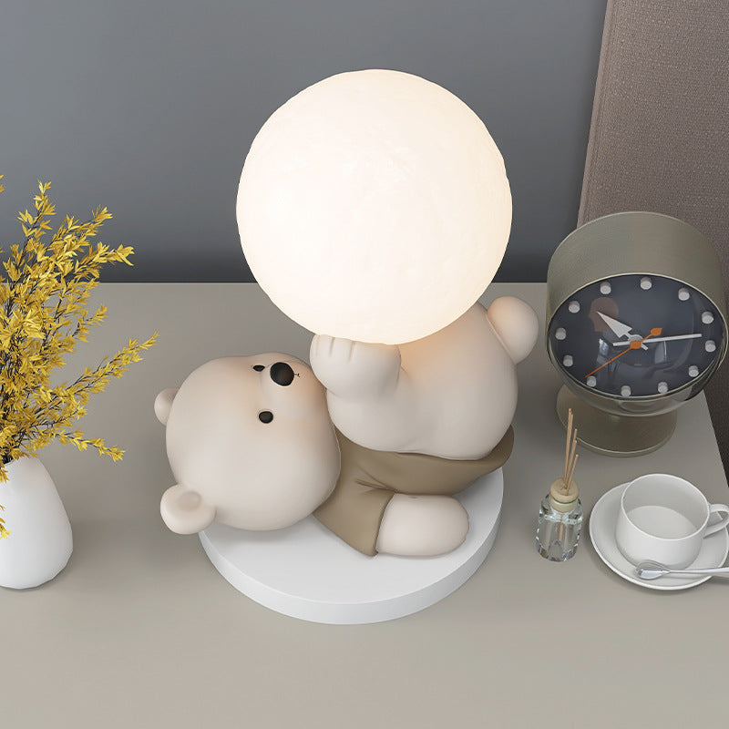 Teddy Bear Touch Lamp med Månljus Glöd