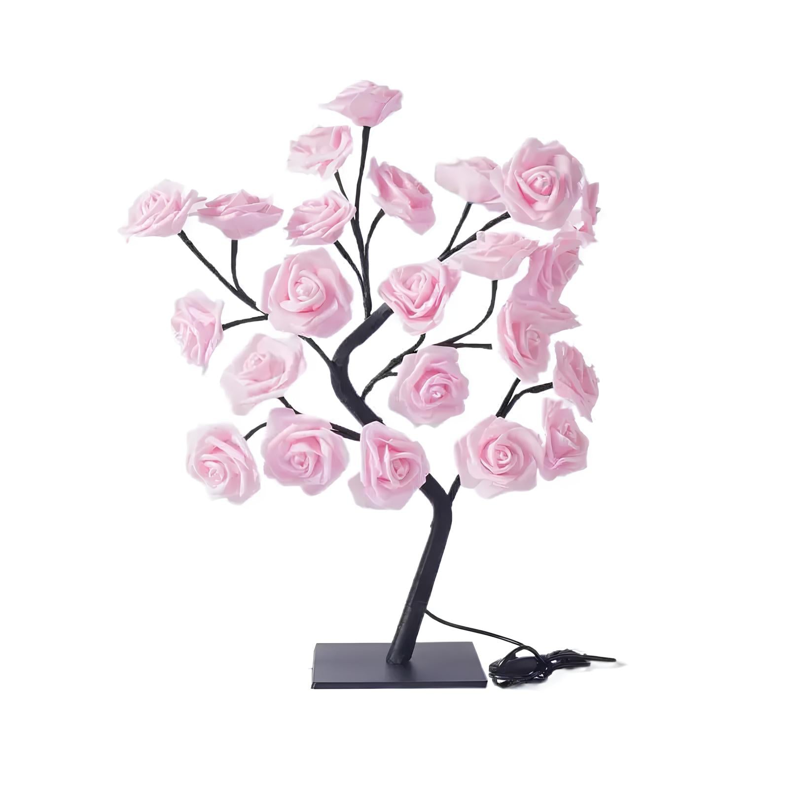 24 LED Ros Träd Nattlampa USB Drivna Blomljus