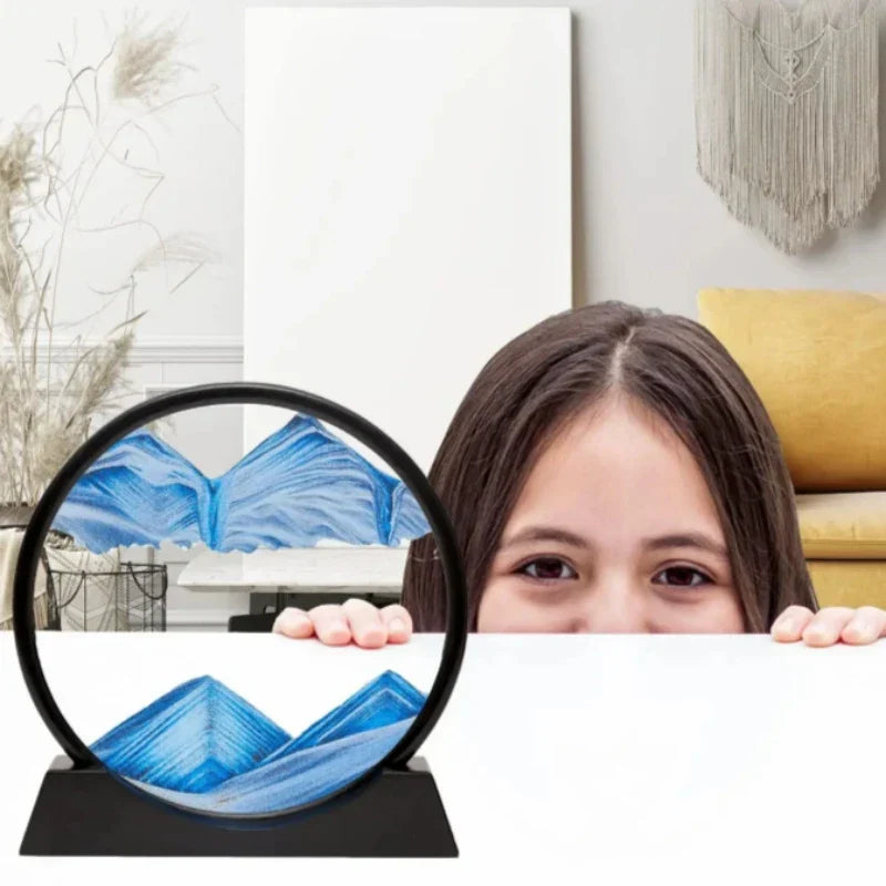 3D Rörlig Sandkonst Djuphavssand Skulptur för Avkoppling Dekor