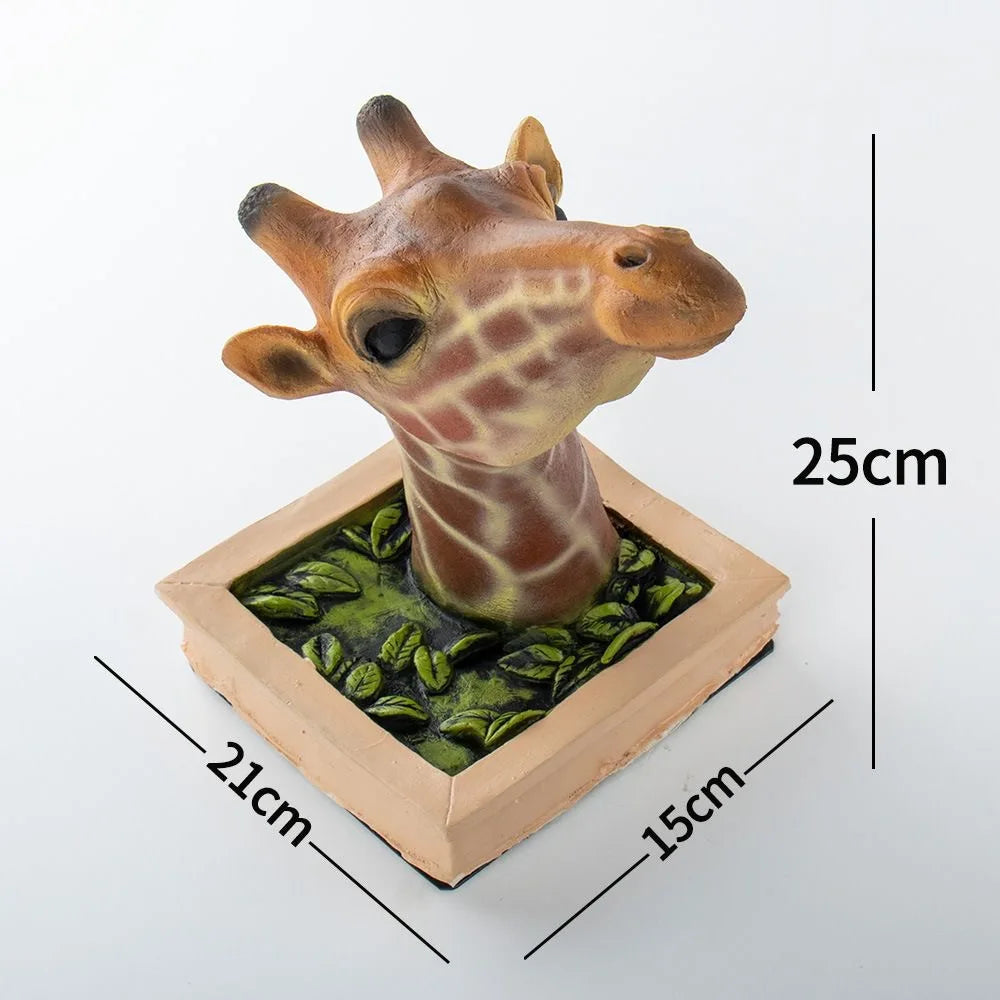 3D Realistisk Giraffhuvud Väggskulptur Unik Naturinspirerad Dekor