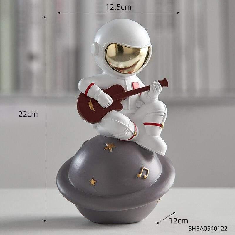 Astronaut Musik Instrument Dekor Skulptur för Hem och Kontor