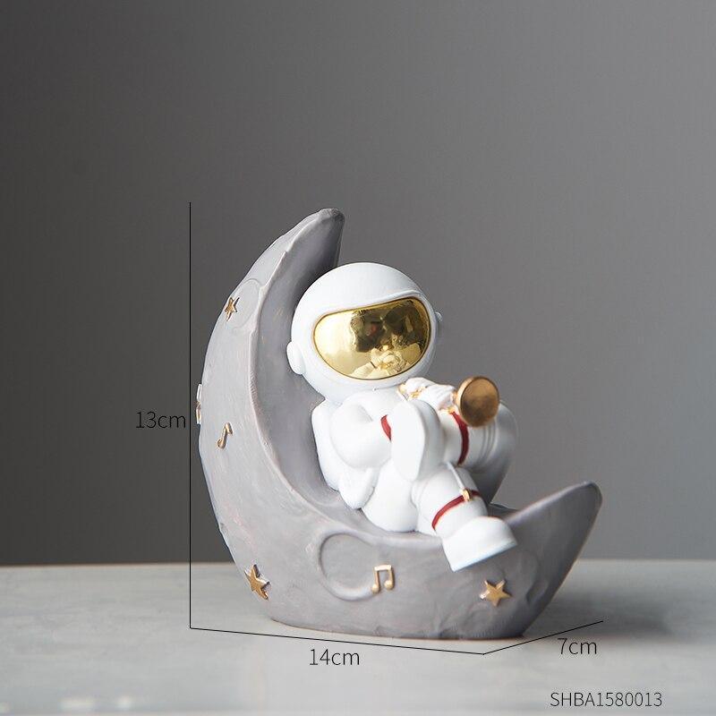 Astronaut Musik Instrument Dekor Skulptur för Hem och Kontor