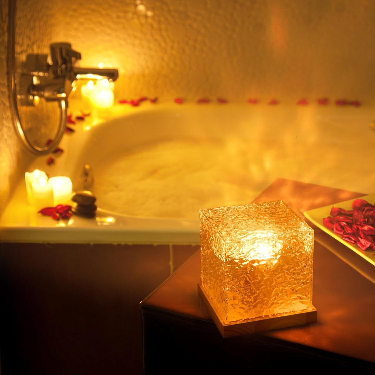 Aurora Borealis Kub Lampa med Prismaljusvisning för Heminredning