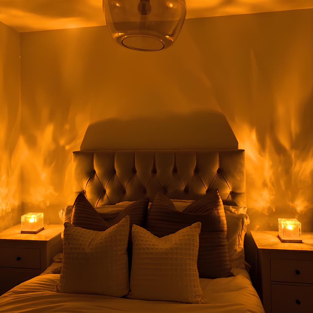 Aurora Borealis Kub Lampa med Prismaljusvisning för Heminredning