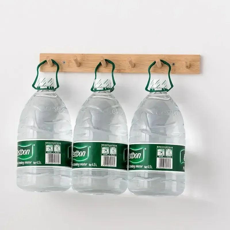 Bambu Vägg Kappa med Krok för Jackor och Nycklar