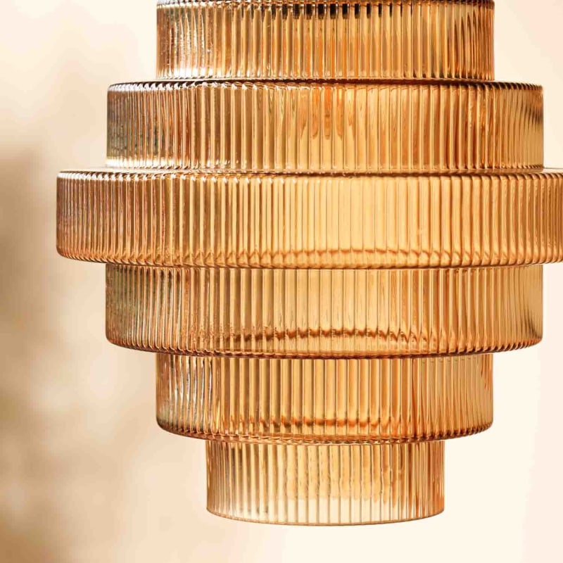 Flaskformad mässingsglas hängande lampa för vintage elegans