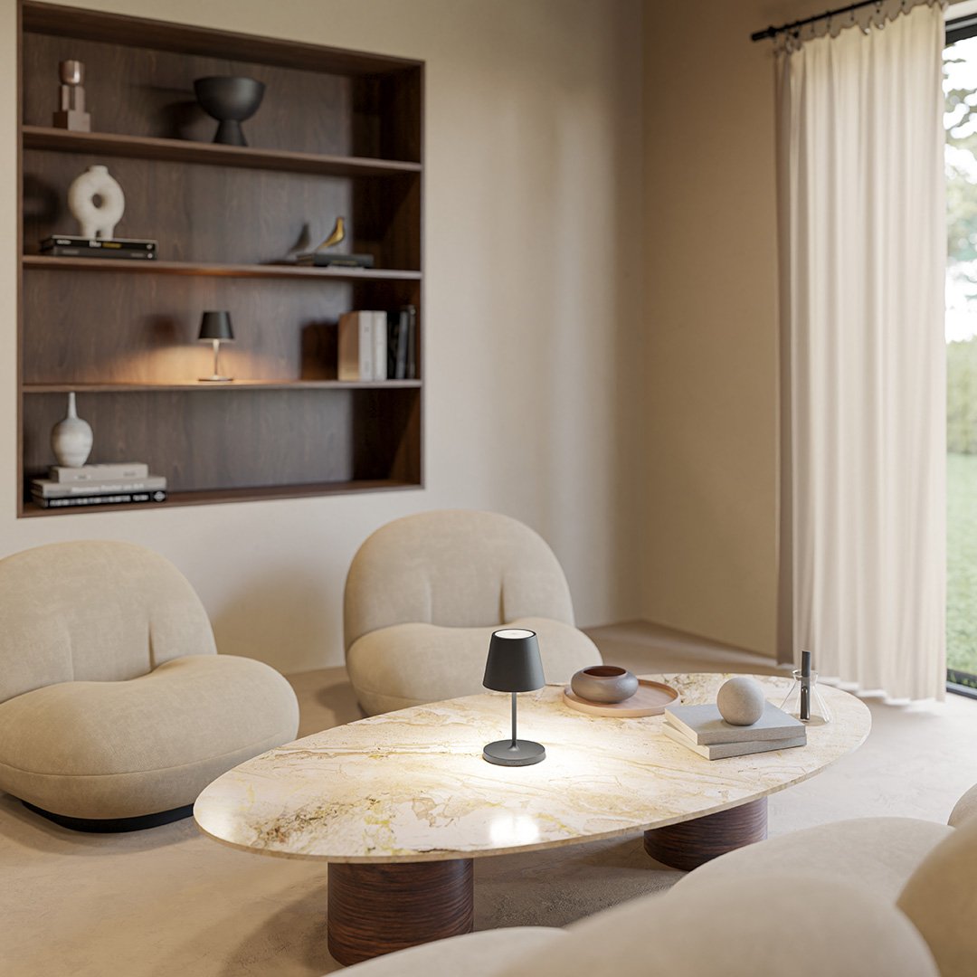 Elegant LED Bordslampa med Touch Dimmer och Varm Vit Ljus