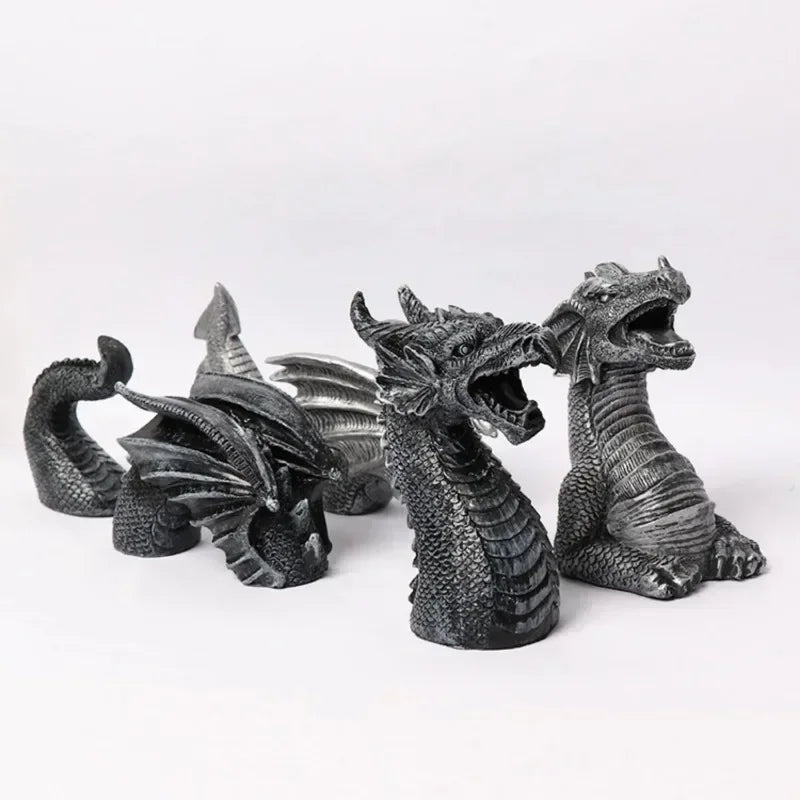 Giant Wooden Dragon Sculpture for Gothic Garden Decor