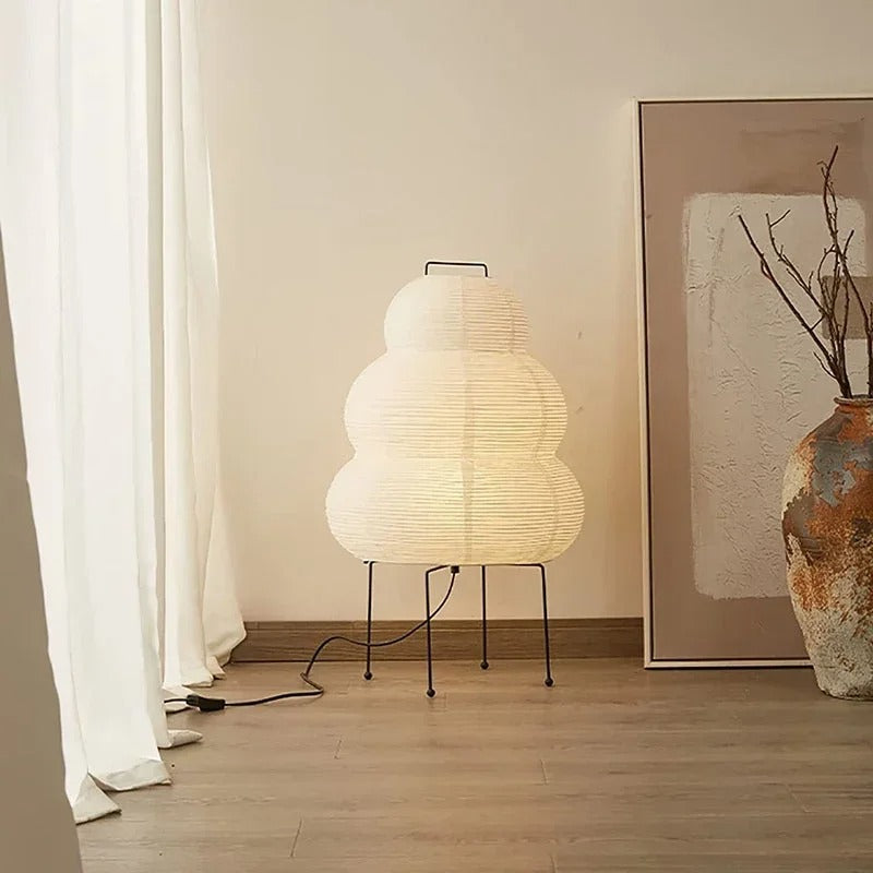 Japansk Washi Golvlampa för Avkopplande Atmosfärsbelysning