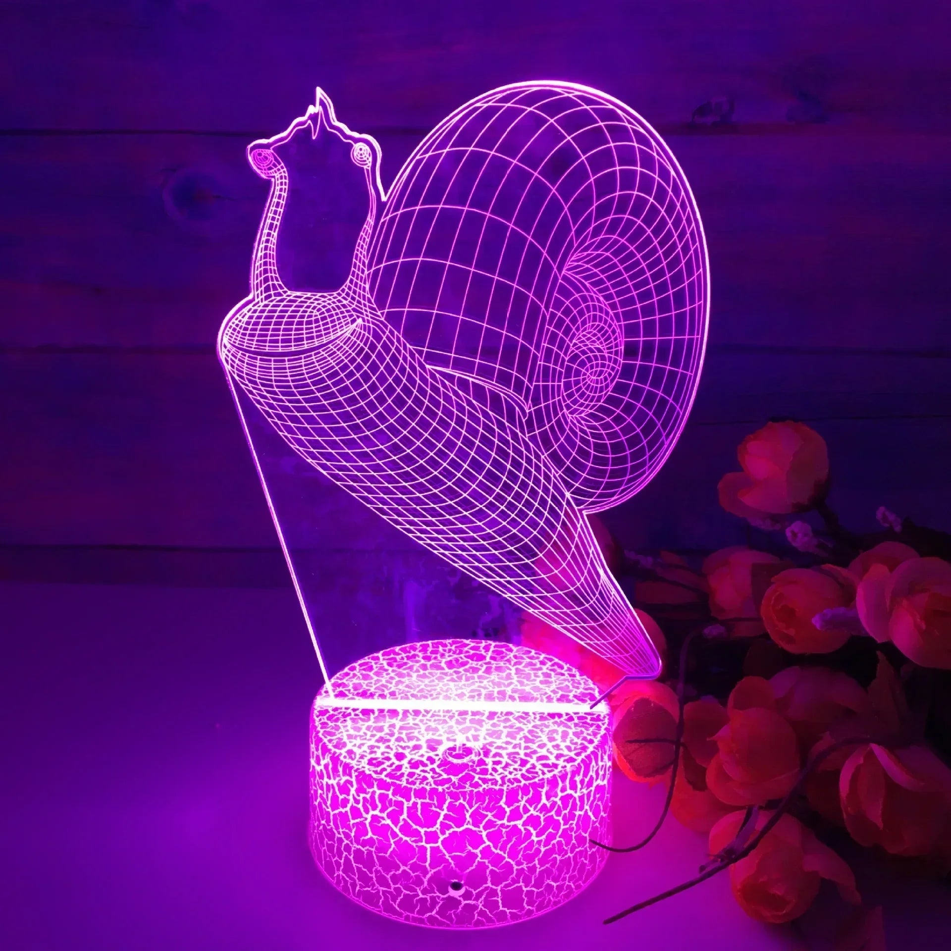 GlowSnail - 3D LED Nattlampa med Färgändring och Dimbart Läge
