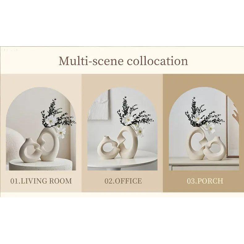 Nordic Bloom - Stiliga Tvistade Vaser Tillverkade av Keramik