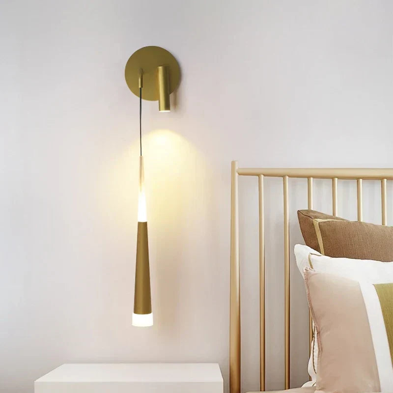 NordicLuxe - Minimalistisk LED-vägglampa i svart för sovrum och vardagsrum