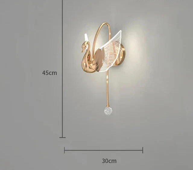 SwanGlow - Gyllene Svanelampa Modern LED Belysning