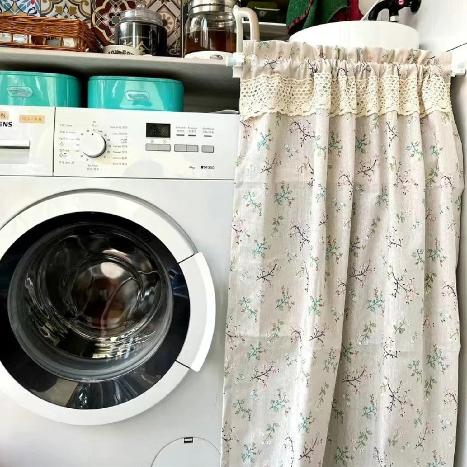 Nordic Bloom Kök Skåp Gardin