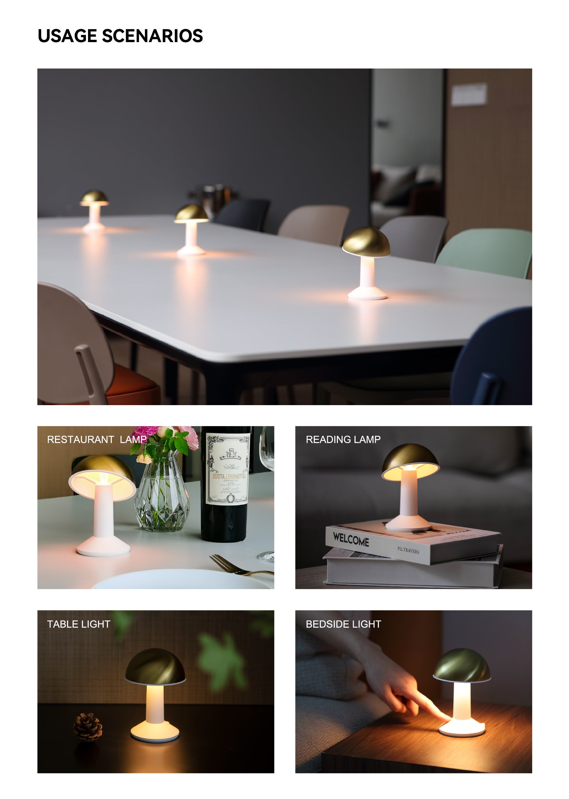 Bordslampa i Skandinavisk Stil med Guld Messing