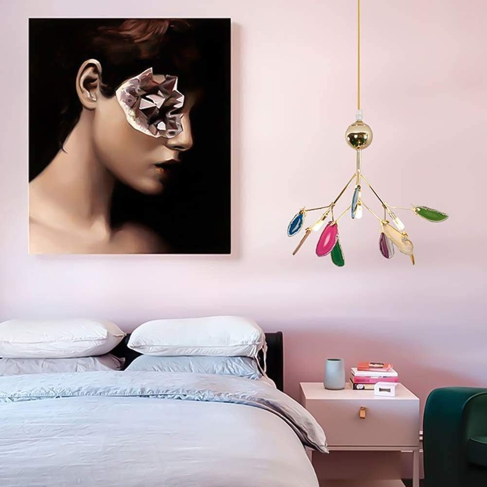 Nordic Agate Stone Chandelier | Modern Chandelier Light | Unique Home Decor | Metal | 11.8"–23.6"