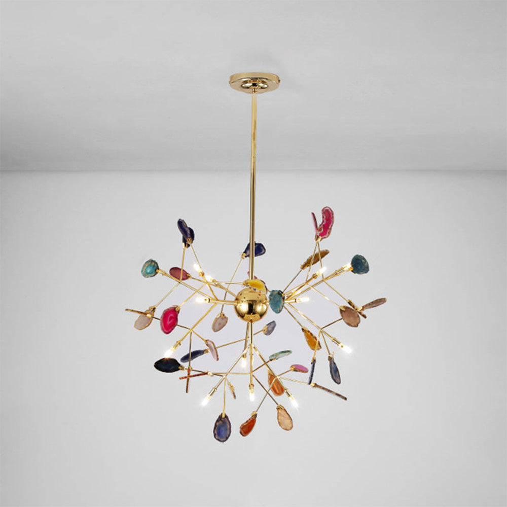 Nordic Agate Stone Chandelier | Modern Chandelier Light | Unique Home Decor | Metal | 11.8"–23.6"