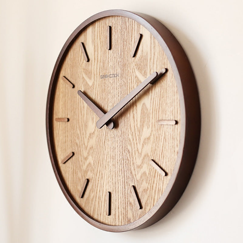 SilentTimber - Minimalist Wall Clock in Wood with Silent Environment