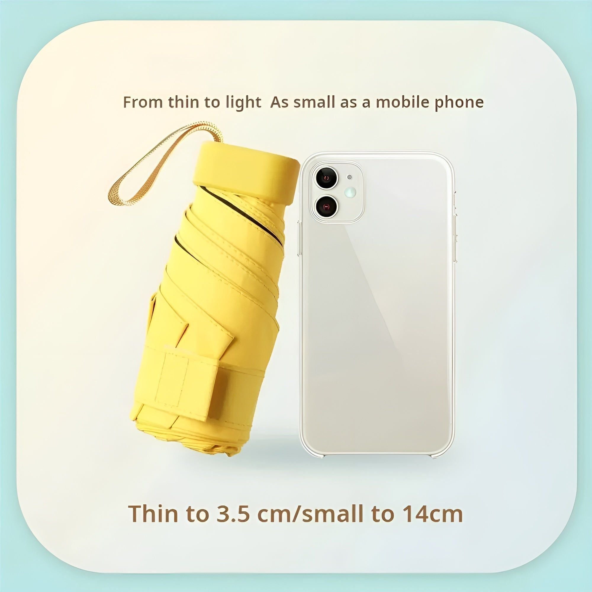 PocketSun Paraply - Lätt Kompakt Fällbar Reseparaply