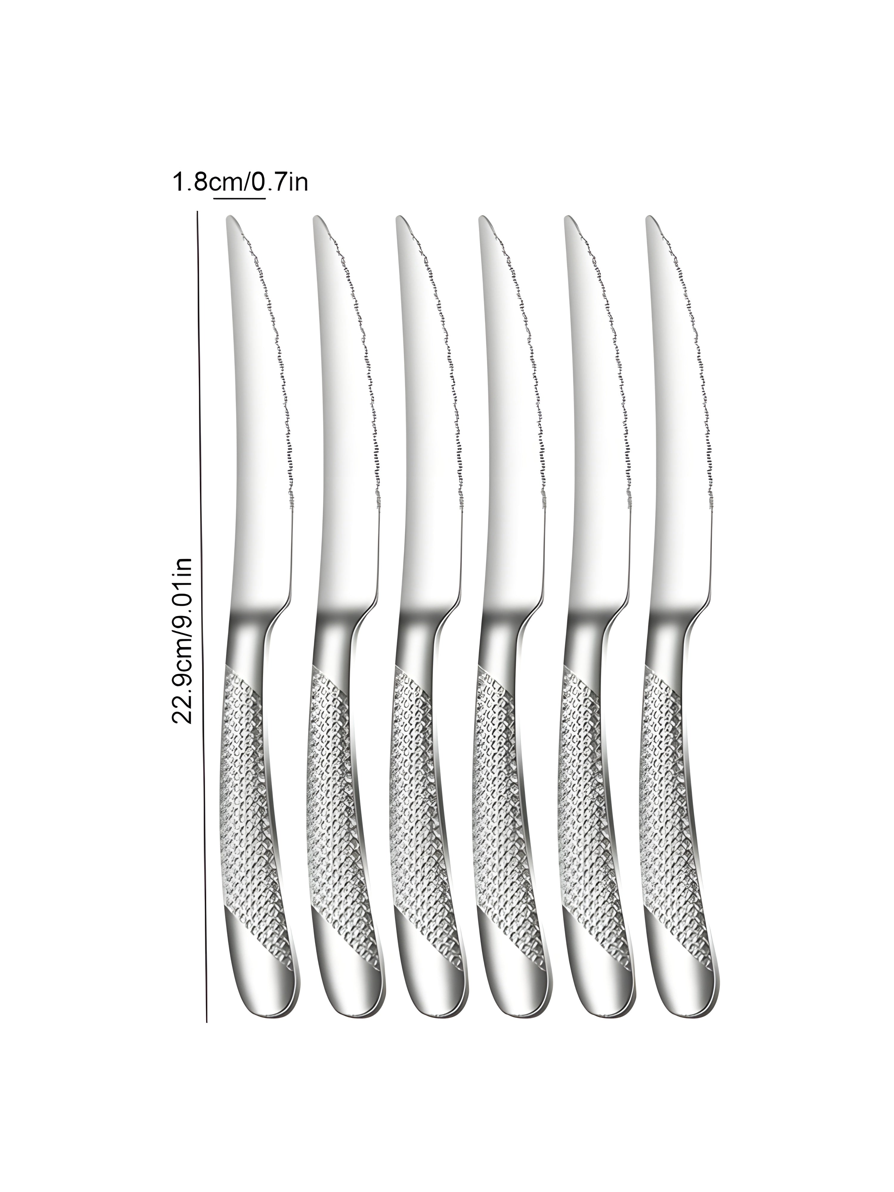 6/30 Stycken Rostfritt Stål Silver Bestick Set med Elegant Design