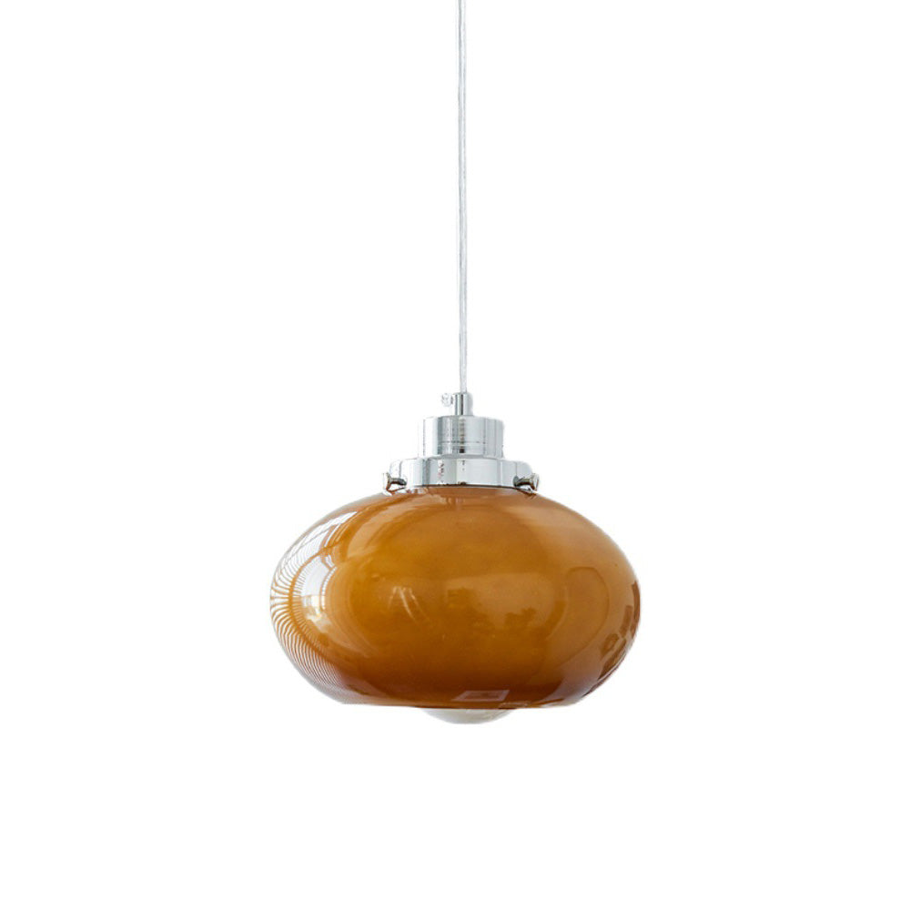 Bauhaus Medeltida Gul Glas Hänglampa