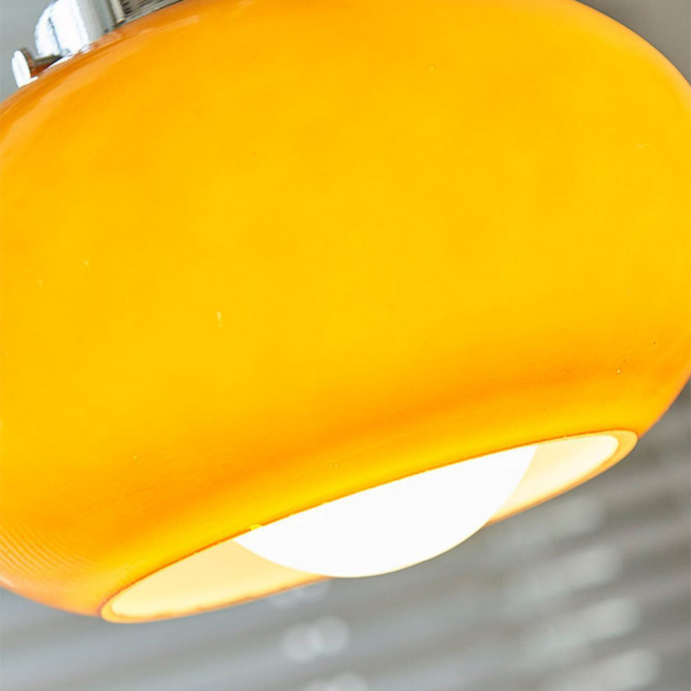 Bauhaus Medeltida Gul Glas Hänglampa