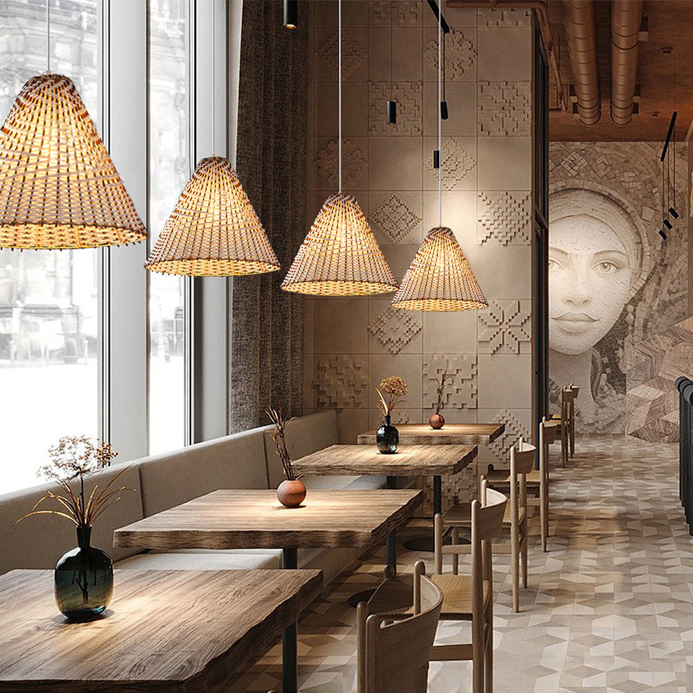 Boho Handgjord Vävd Rådhängande Lampa