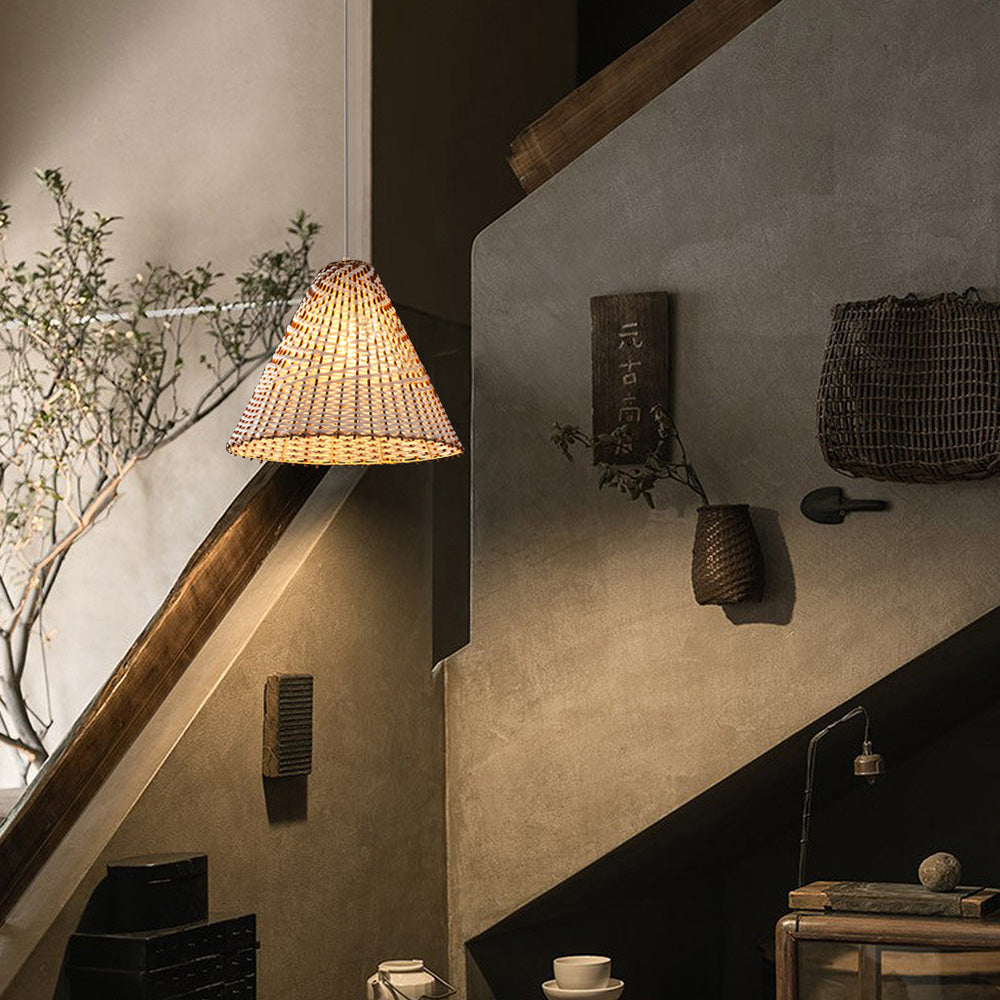 Boho Handgjord Vävd Rådhängande Lampa