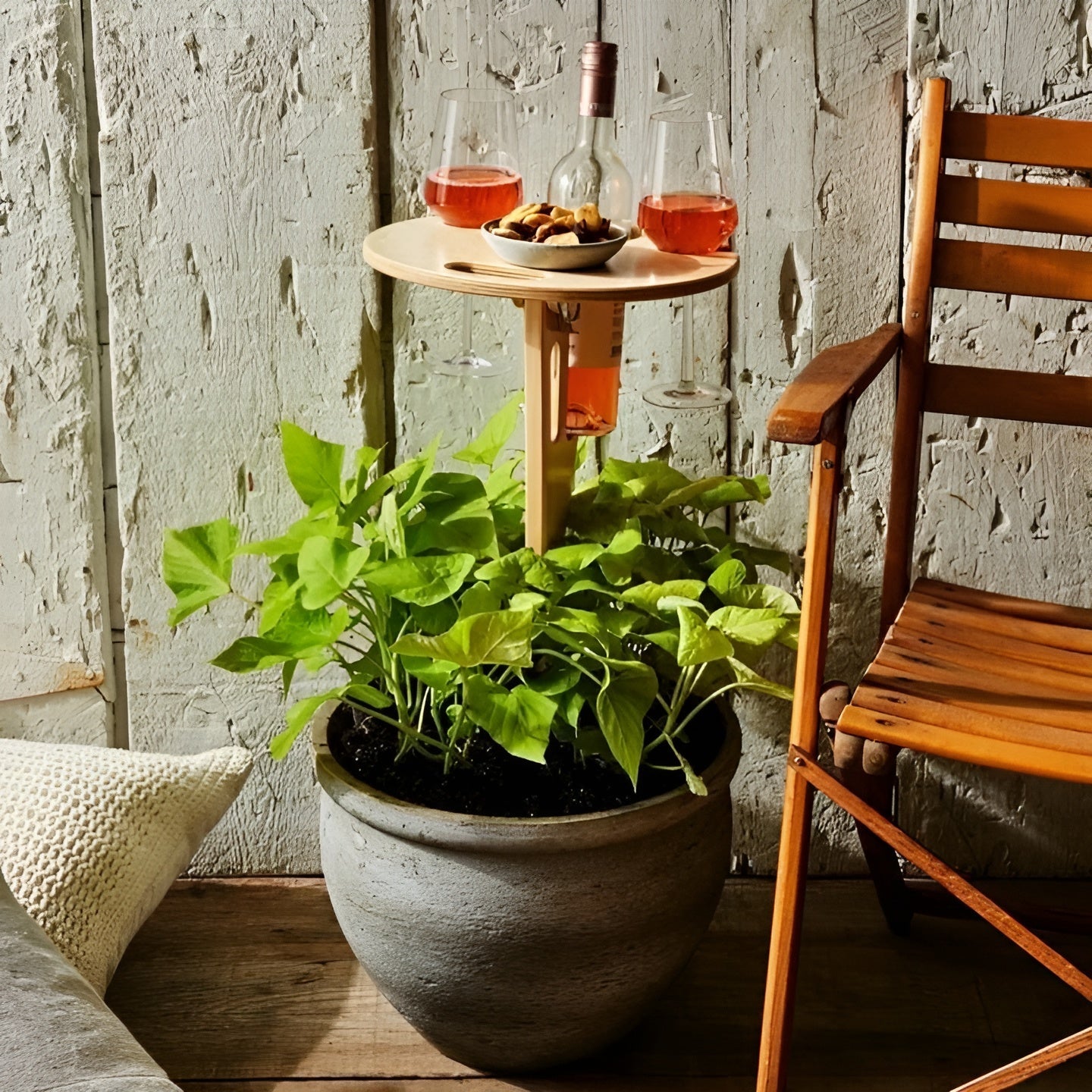 Hopfällbart bord för utomhus - Bärbart vinbord för trädgård och picknick