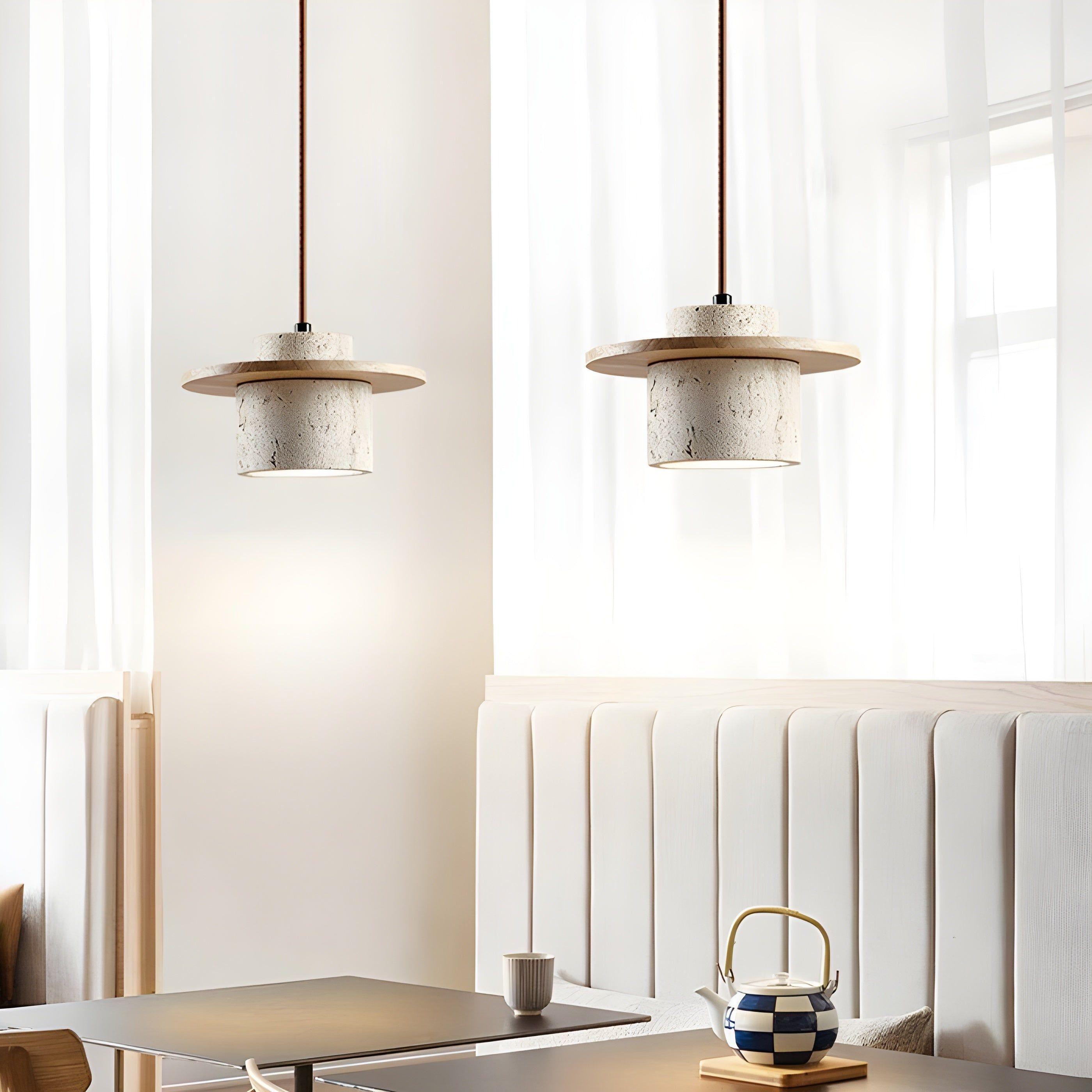 Naturlig Sten Bordslampa – Handgjord i Wabi-Sabi Stil | Varm, Atmosfärisk Ljus